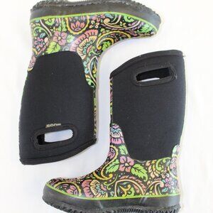 Bogs Classic High Tuscany Paisley Floral Youth Girls Rain Snow Work Boots Size 2